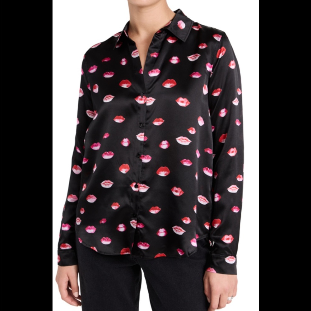 L’agence Black Lip Print Women's blouse